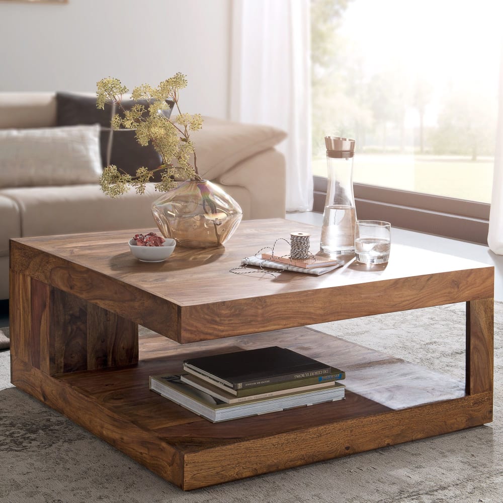 Couchtisch mit Ablage aus Sheesham, Braun - Maisons Du Monde