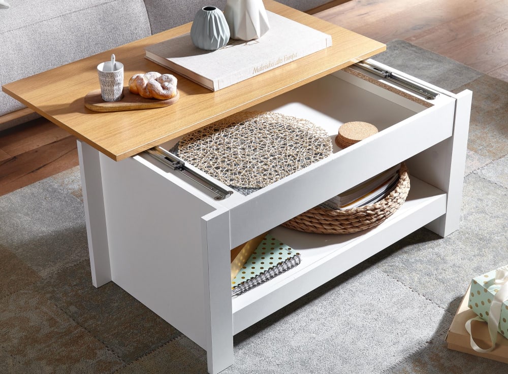 Couchtisch mit Schublade aus Spanplatte, Weiß - Maisons Du Monde