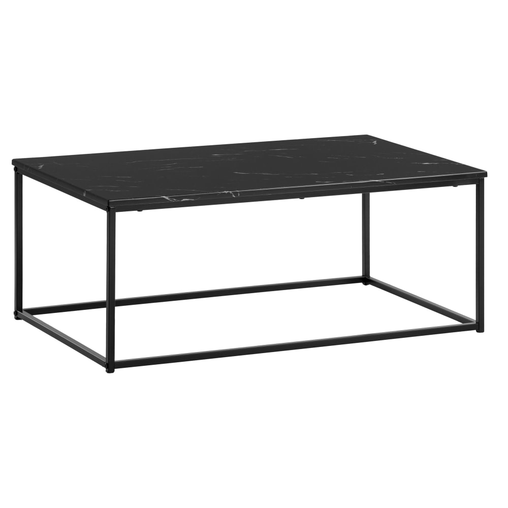 Table basse rectangulaire effet marbre, noir
