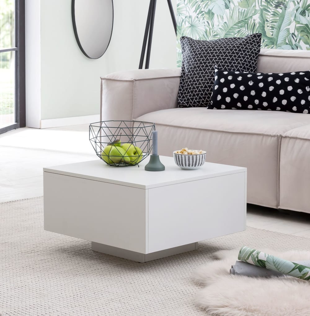 Couchtisch quadratisch aus Spanplatte, Weiß - Maisons Du Monde