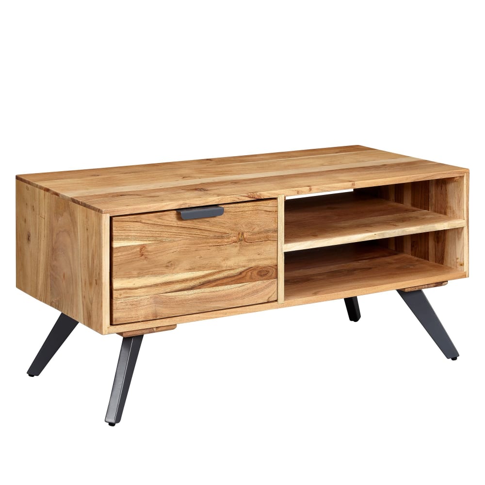 Table basse avec tiroir en acacia, marron
