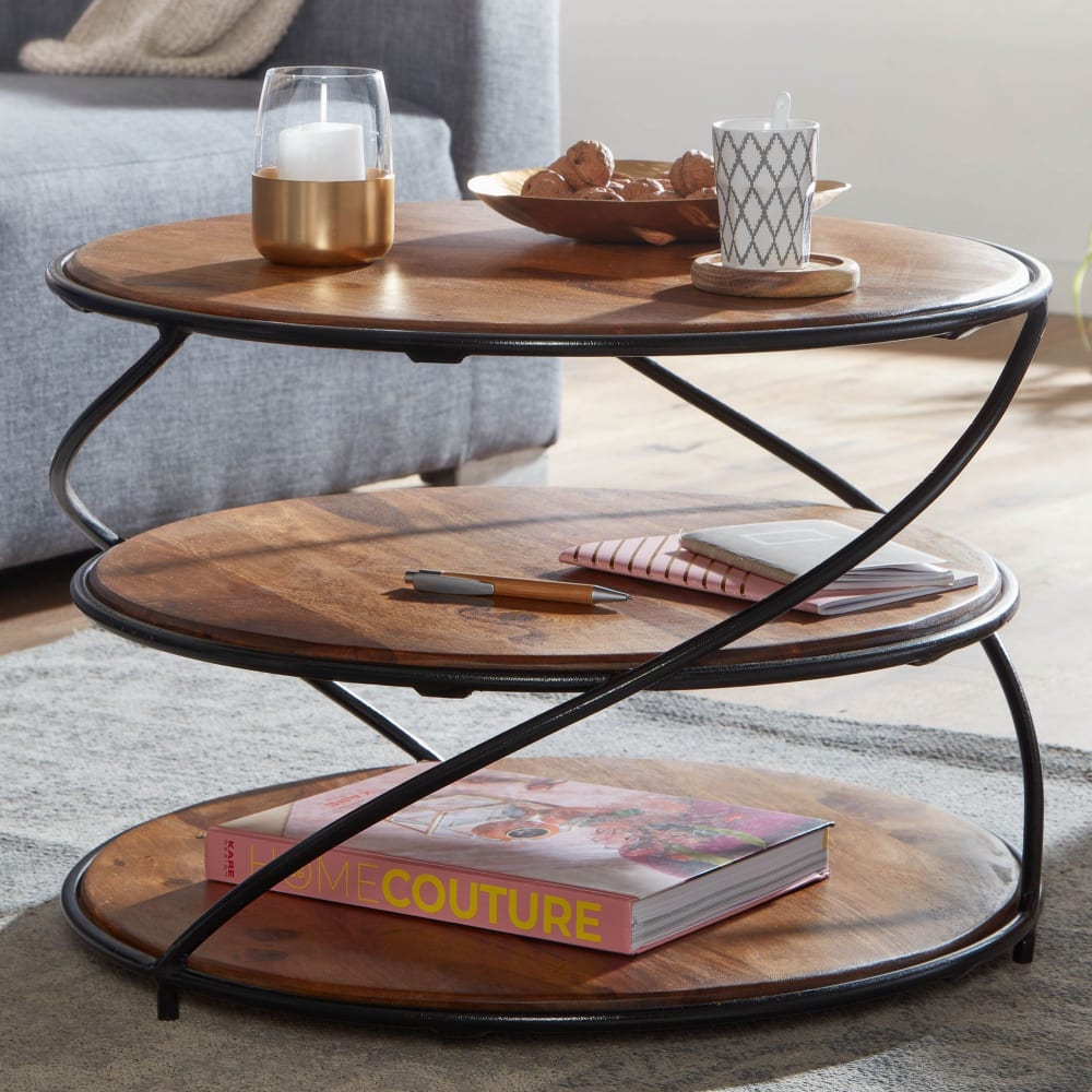 Couchtisch quadratisch aus Sheesham Massivholz, Braun - Maisons