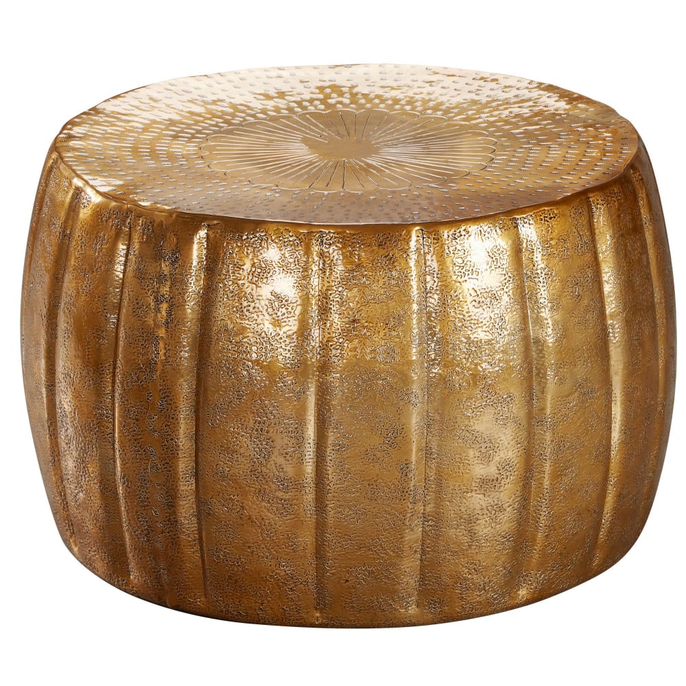 FineBuy Couchtisch orientalisch aus Aluminium, Gold style modern Gold Aluminium