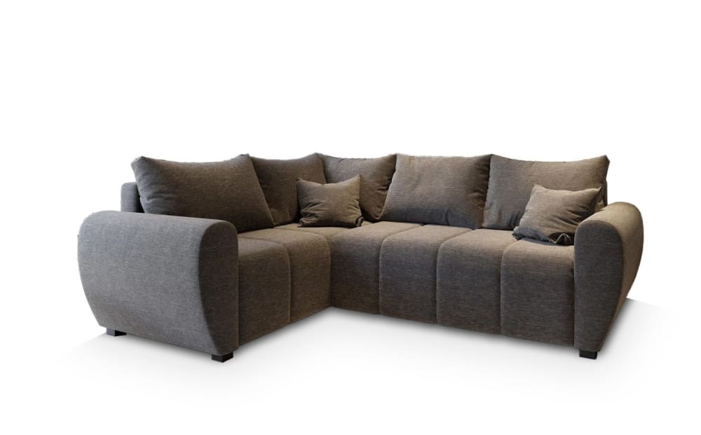Masseno Ecksofa mit Schlaffunktion aus Stoff, Hellgrau style modern - Stoff