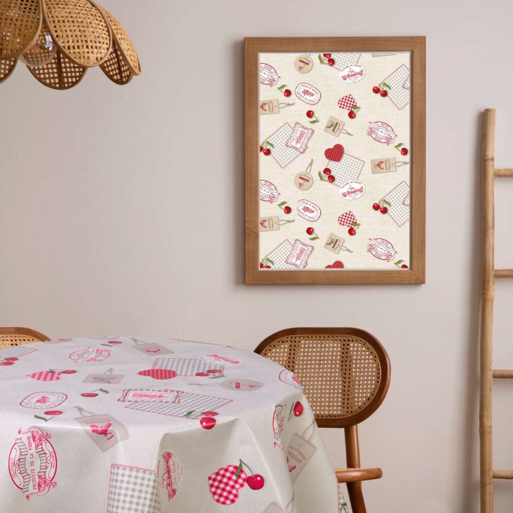 Nappe en toile cirée ronde beige d. 150 cm Nappe en toile cirée ronde beige d. 150 cm