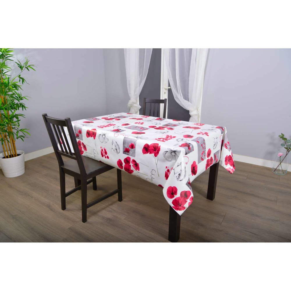 Nappe en toile cirée rectangulaire rouge 140 x 200 cm Nappe en toile cirée rectangulaire rouge 140 x 200 cm