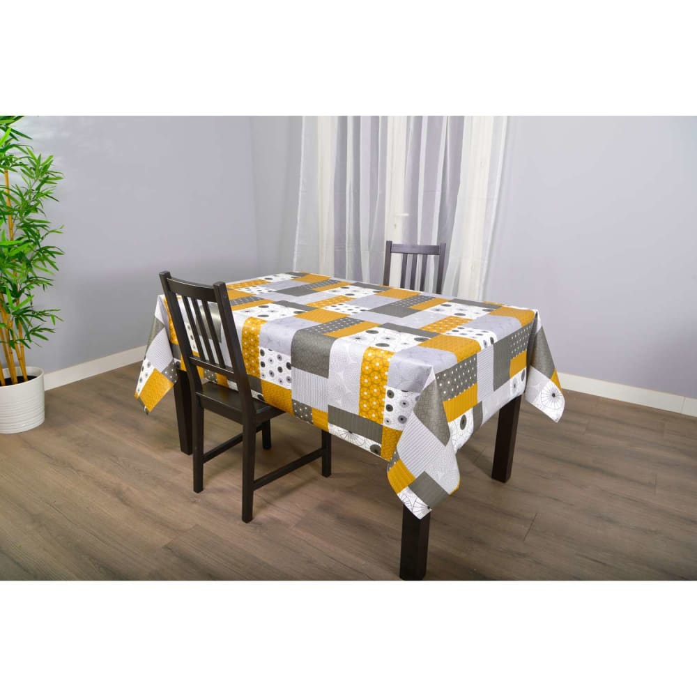 Nappe en toile cirée rectangulaire grise 140 x 200 cm Nappe en toile cirée rectangulaire grise 140 x 200 cm