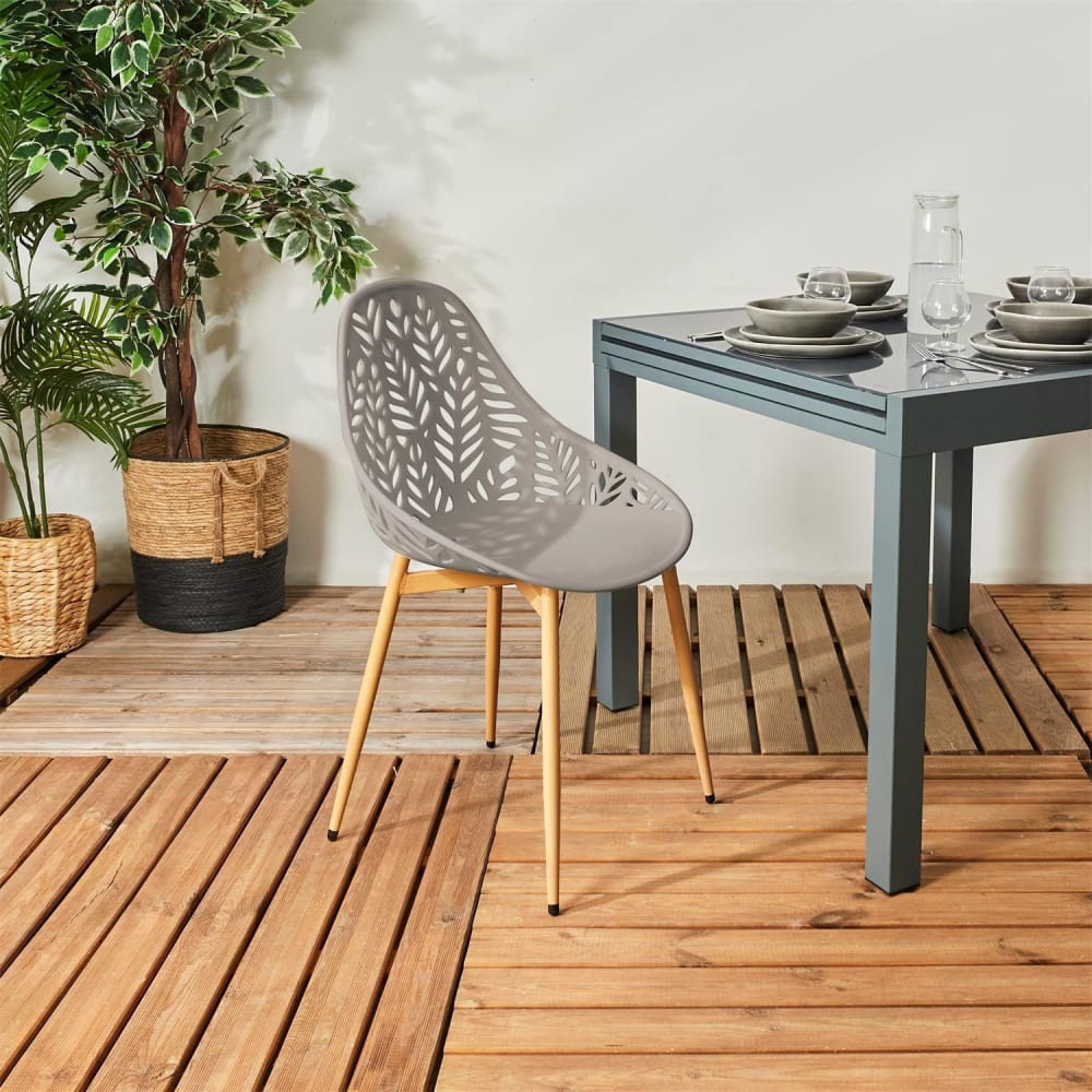 Lot de 4 chaises d'extérieur en polypropylène taupe - Maisons du Monde