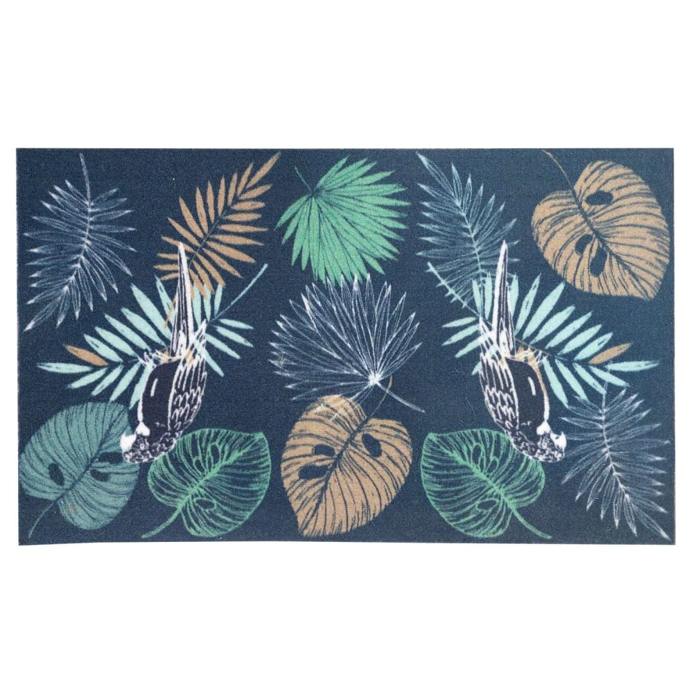 Tapis en velours imprimé bleu 50 x 80 cm