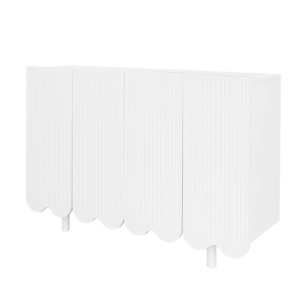 Weiße Konsole mit 3 gewellten Türen - Maisons Du Monde