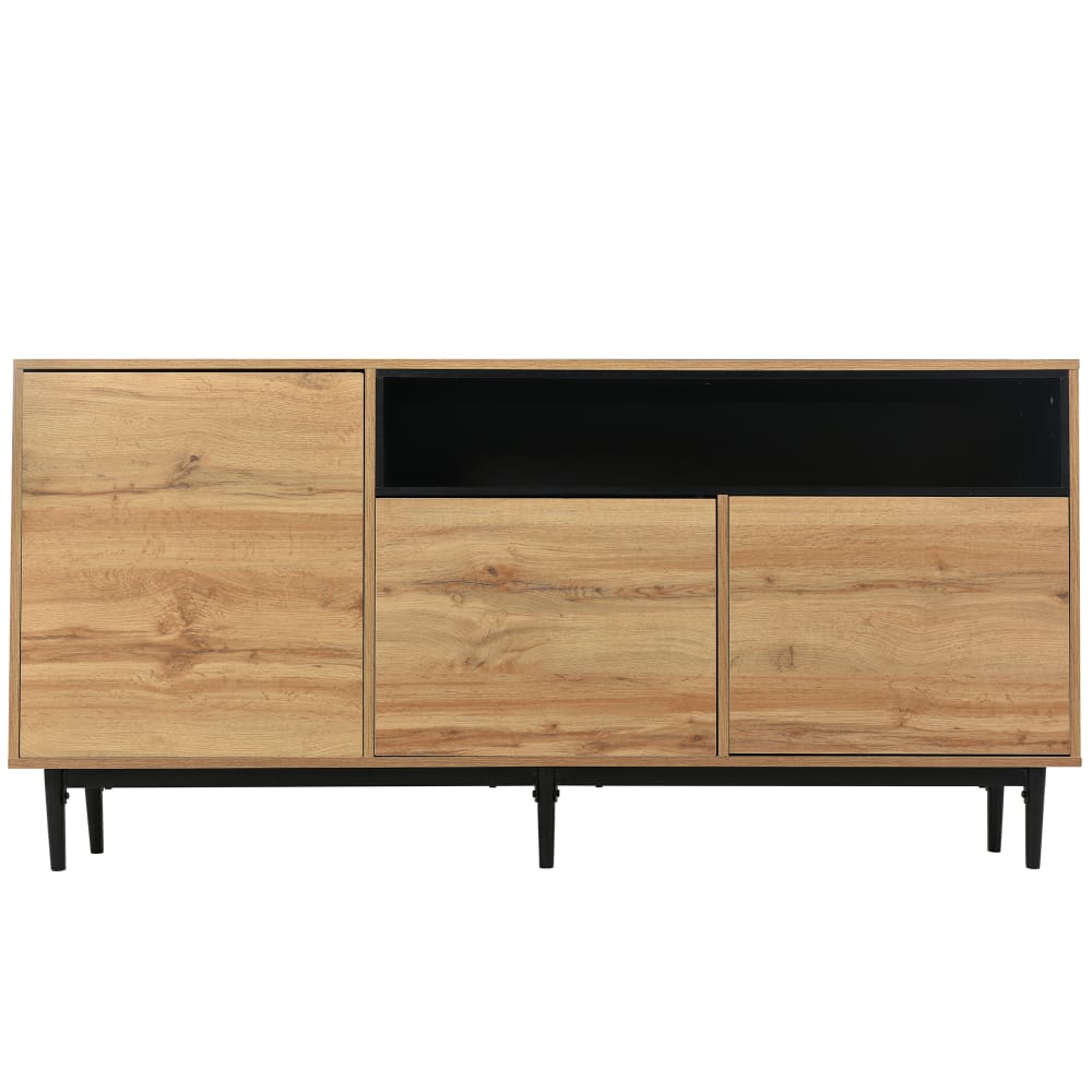 Meuble de salle de bain en bois chêne clair avec niches — Beyit