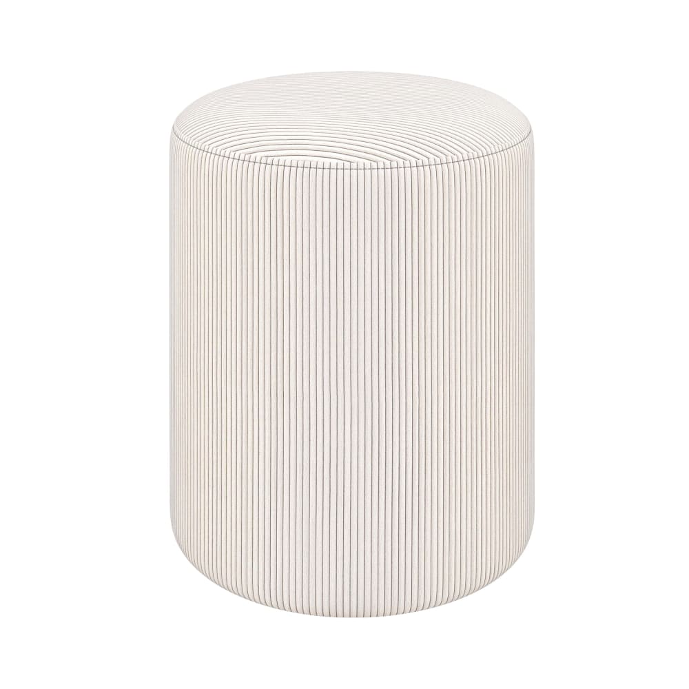 Pouf rond en velours côtelé beige — Beyit