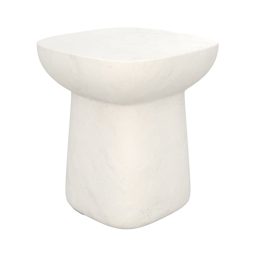 Table d'appoint carrée blanche en fibre d'argile effet béton