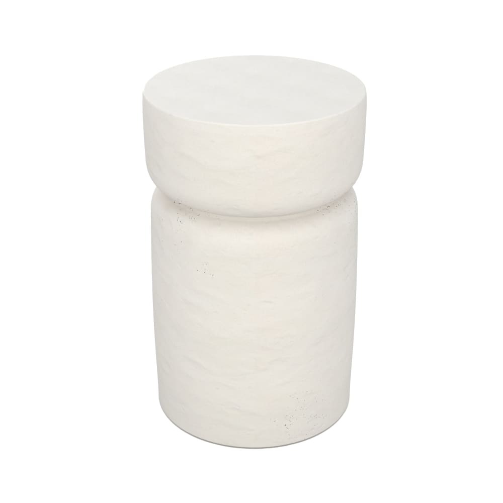 Table d'appoint ronde blanche en fibre d'argile effet béton d30 cm