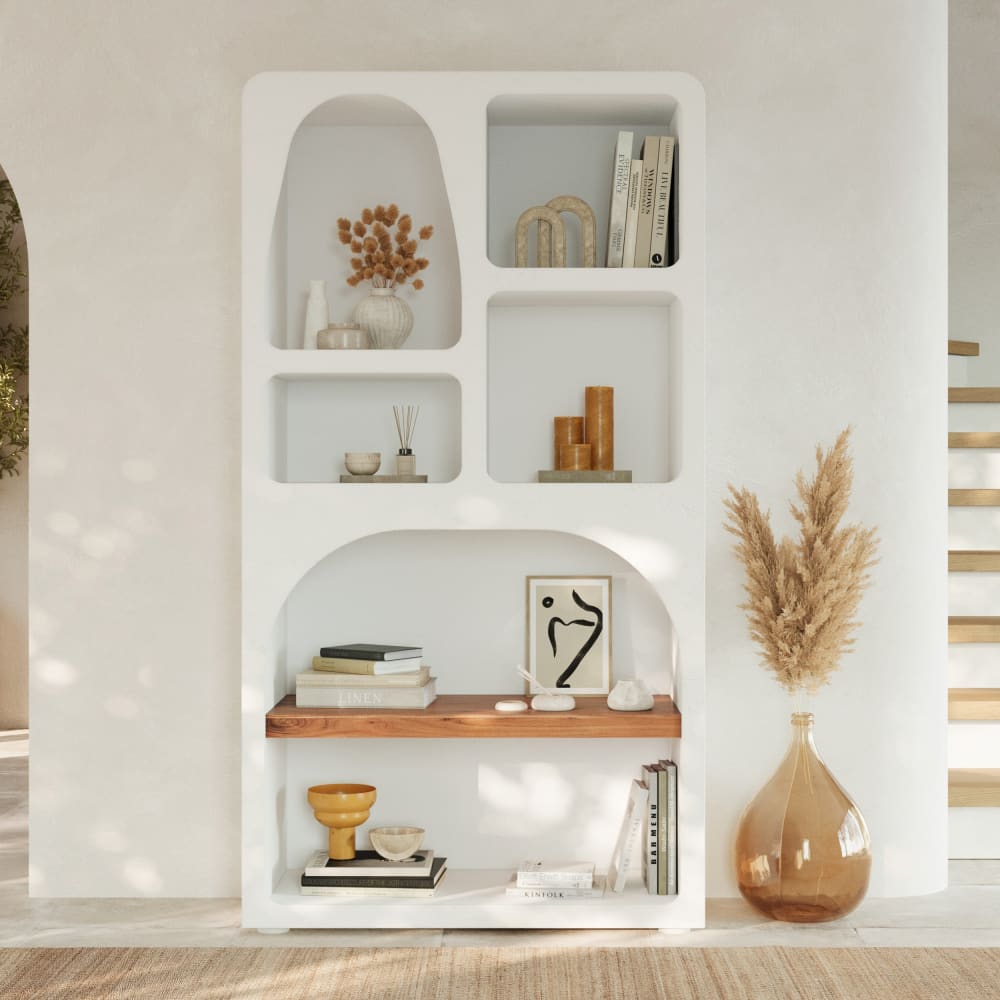 Bücherregal aus gebrochenem Weißgips - Maisons Du Monde