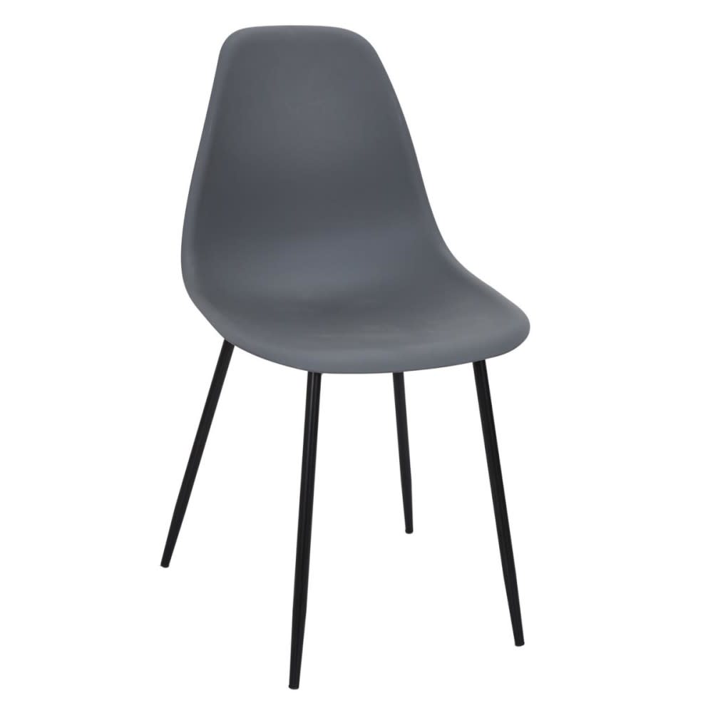 Chaise plastique et métal grise — Beyit