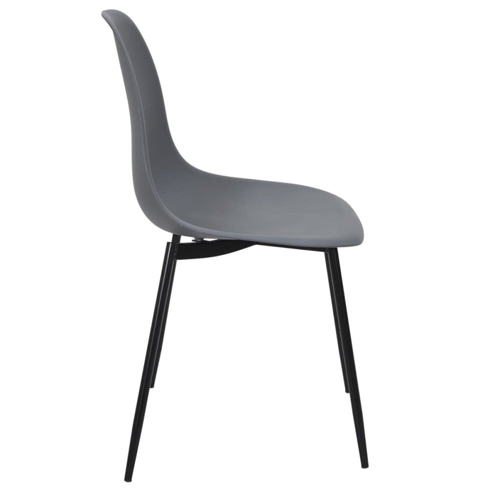 Chaise plastique et métal grise