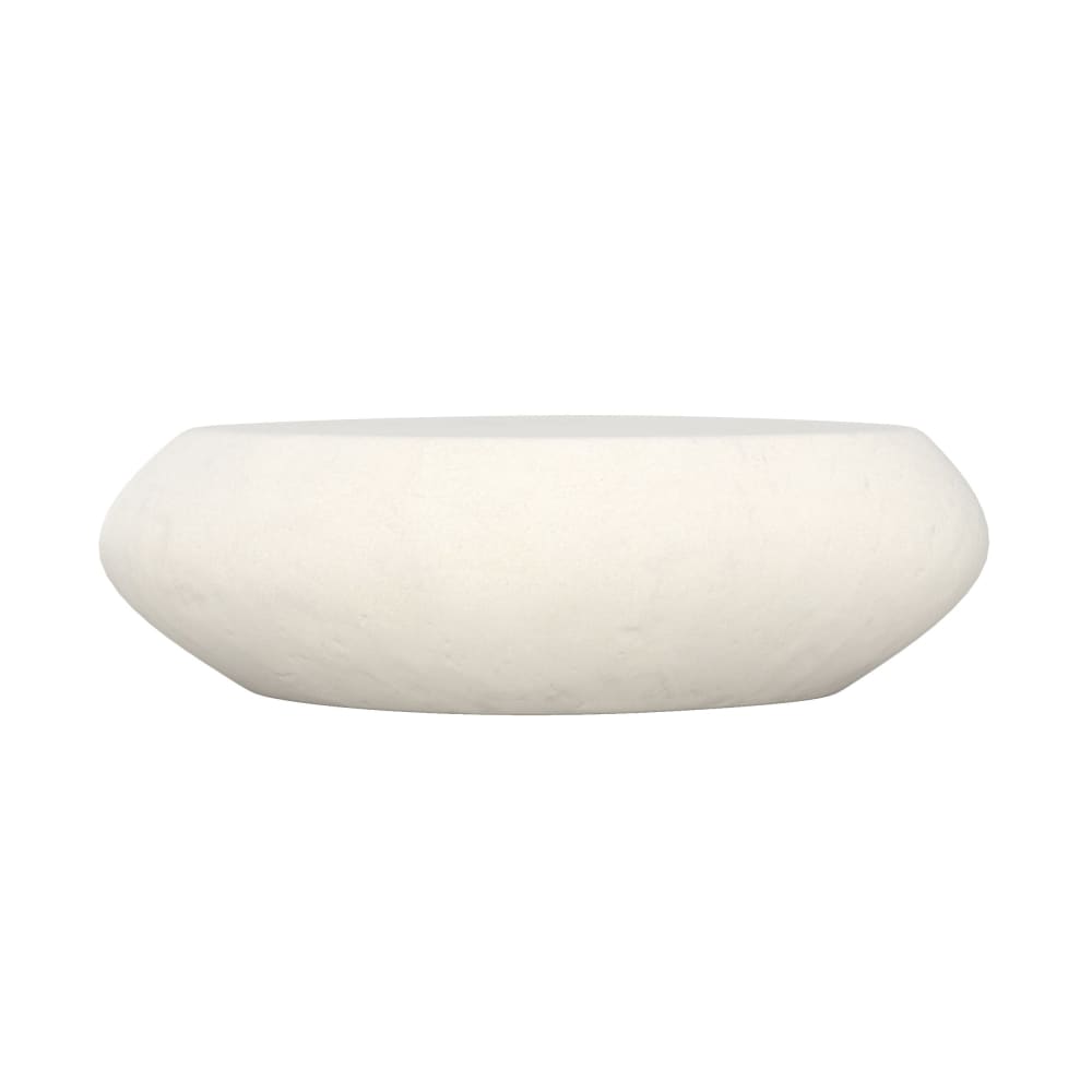 Maison Pavane Table basse ovale écrue en fibre d'argile effet béton 105 cm style contemporain Blanc Béton - 105x28x69cm
