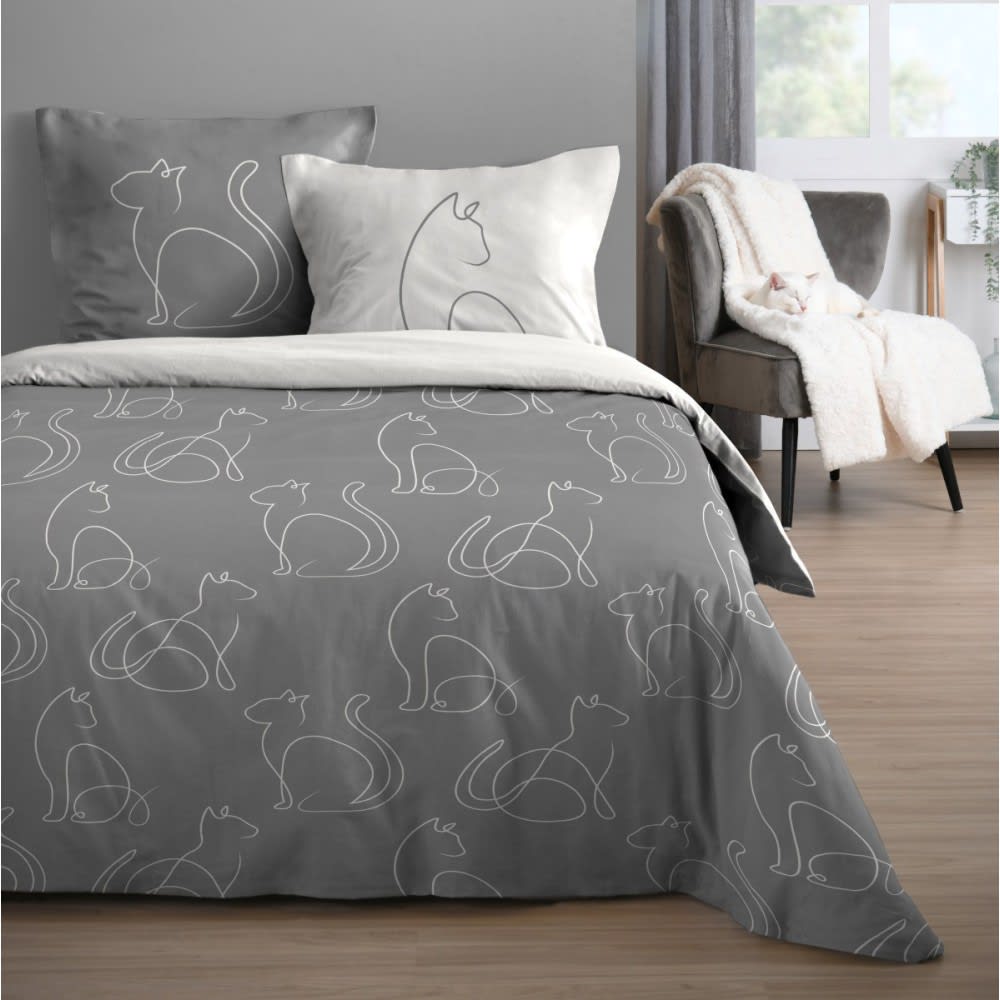 Parure de couette 100% coton 57 fils imprimée 240x220cm 2 taies