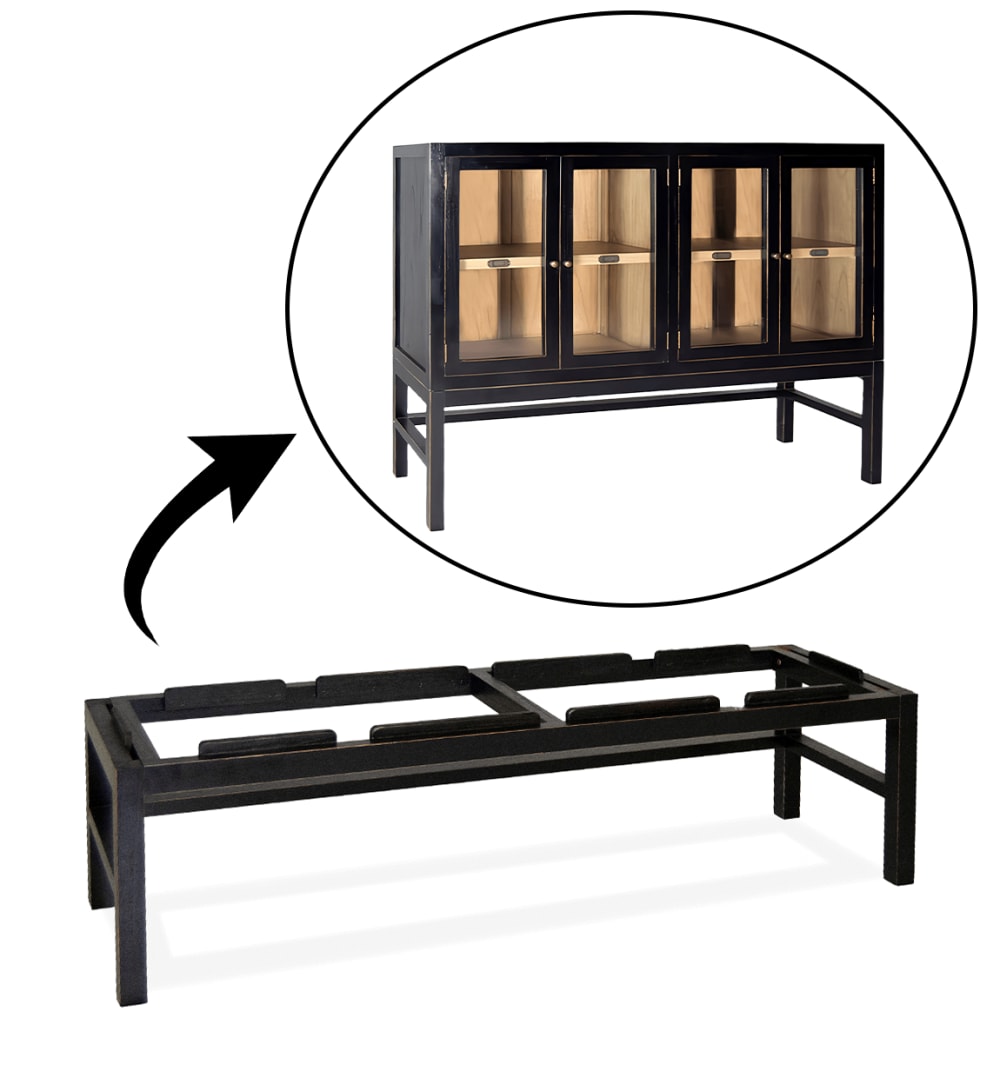 Füße für Vitrine aus Eisen, H 40 cm, schwarz - Maisons Du Monde