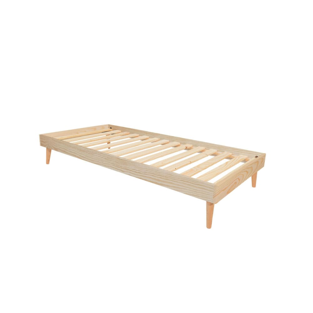 Lit enfant avec pieds bois massif 90x190 cm (ID Kids) - Image 1