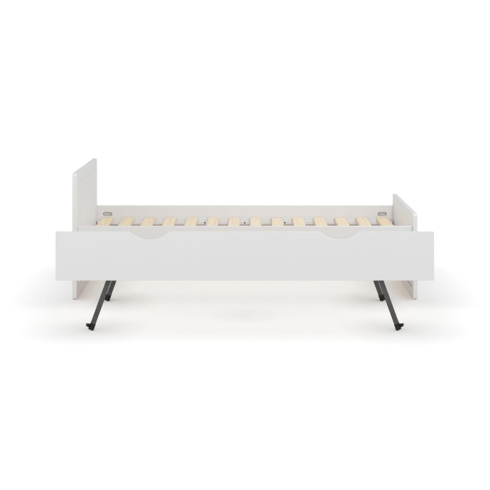 Lit enfant gigogne metal bois massif blanc 90x190 cm - Maisons du Monde