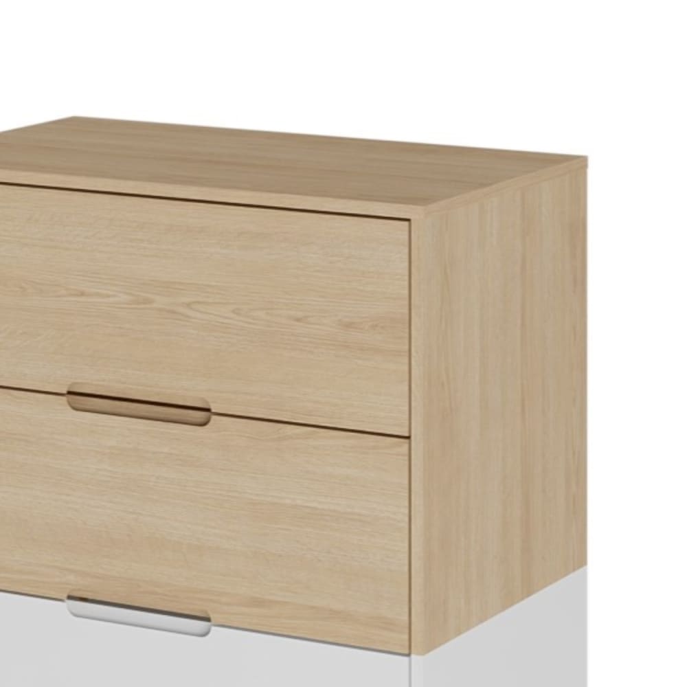 Commode 3 tiroirs blanc et bois - Maisons du Monde