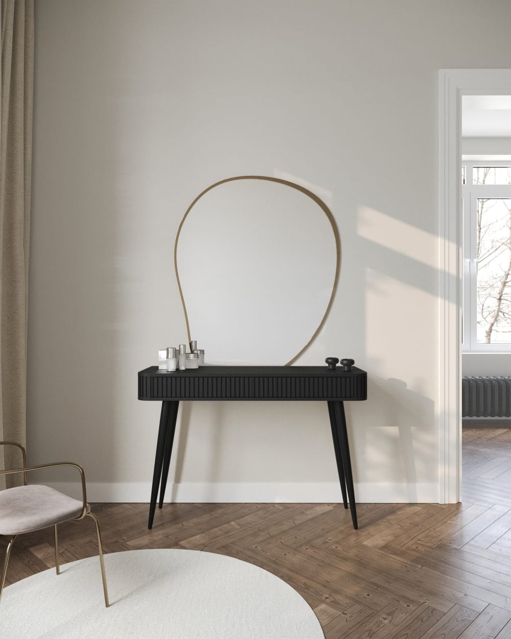 Coiffeuse avec 2 tiroirs noir 113 cm - Maisons du Monde
