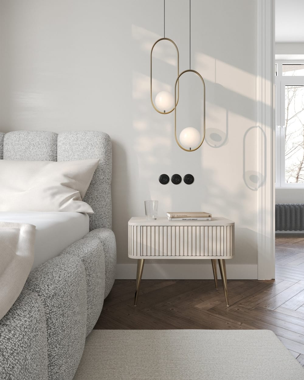 Nachttisch mit Schublade, greige, 63 cm - Maisons Du Monde