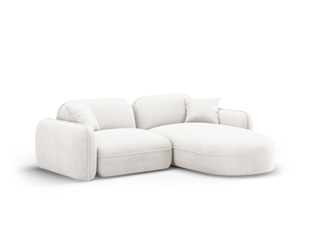 Canapé d'angle droit modulable 3 places en velours ivoire - Maisons du Monde