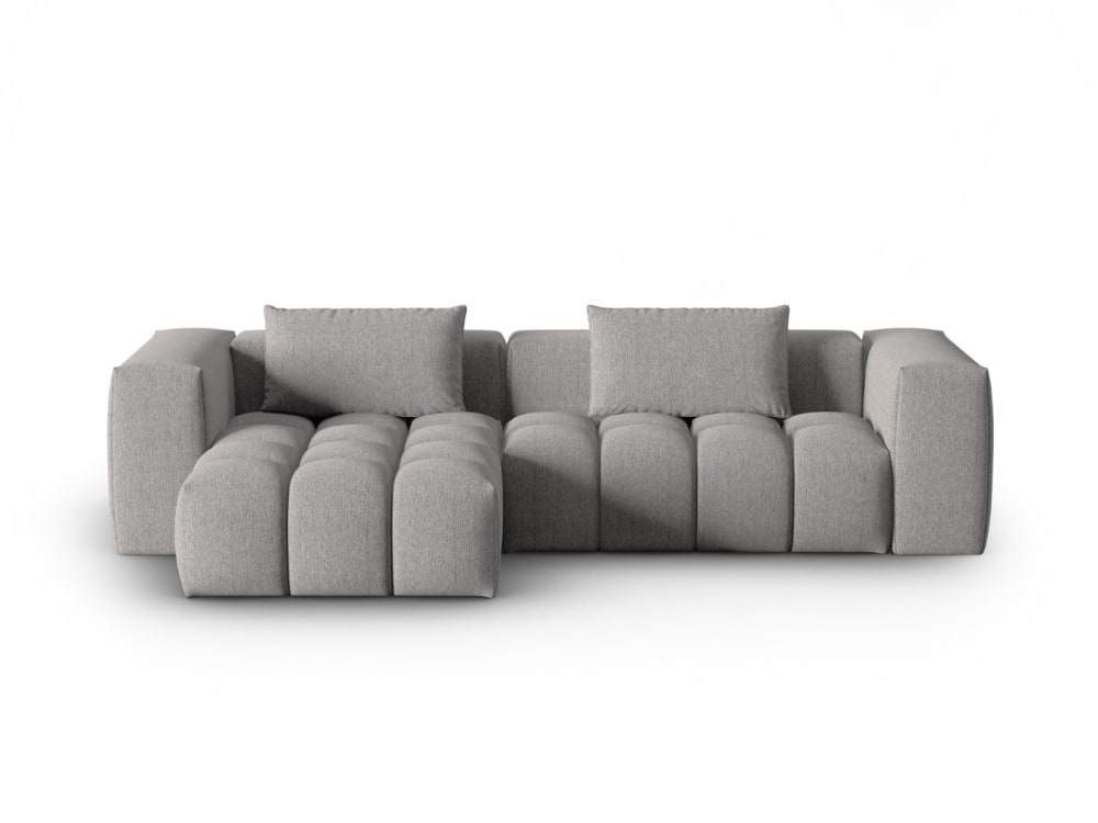 Canapé d'angle gauche modulable 3 places tissu structurel beige foncé