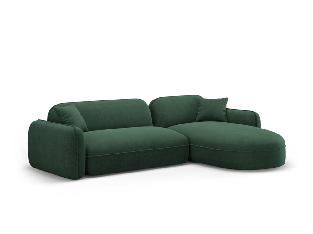 Canapé d'angle droit modulable 4 places en velours vert - Maisons du Monde