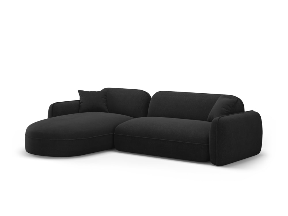 Canapé d'angle gauche modulable 4 places en velours anthracite - Maisons du Monde