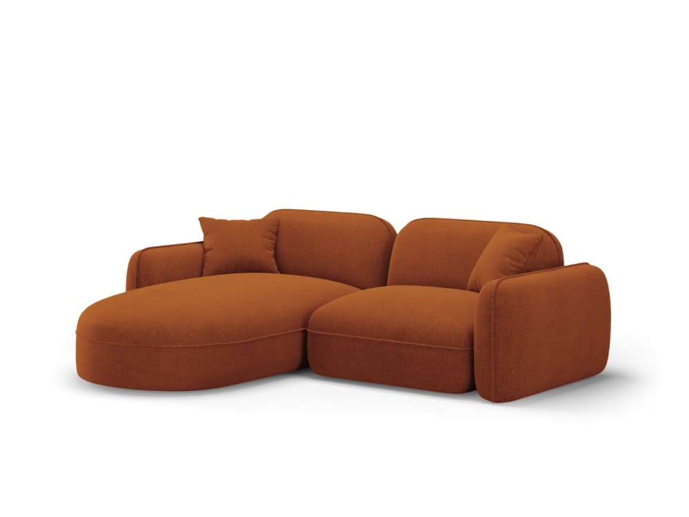 Canapé d'angle gauche modulable 3 places en velours terracotta - Maisons du Monde