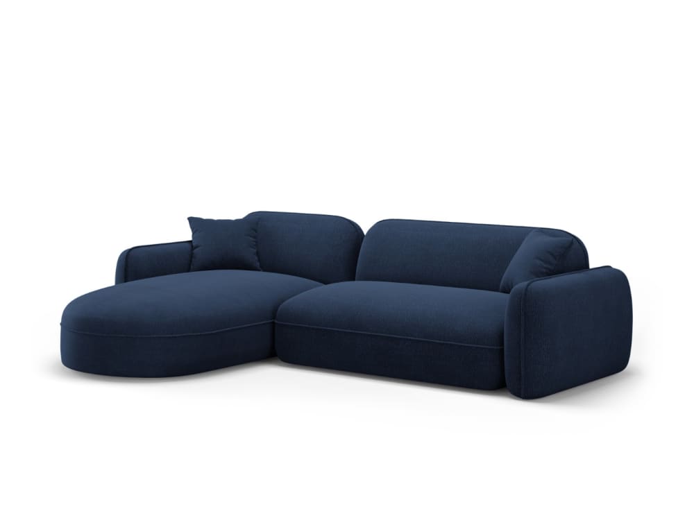 Canapé d'angle gauche modulable 4 places en velours bleu foncé - Maisons du Monde