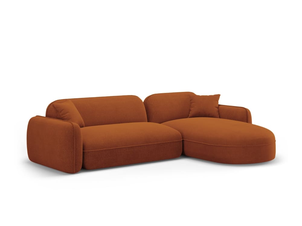 Canapé d'angle droit modulable 4 places en velours terracotta - Maisons du Monde
