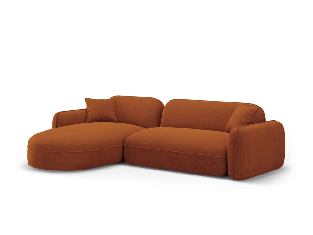 Canapé d'angle gauche modulable 4 places en velours terracotta - Maisons du Monde