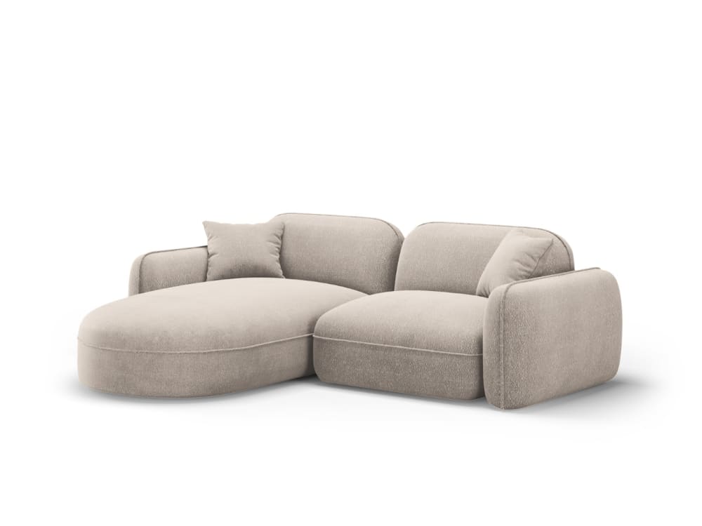 Canapé d'angle gauche modulable 3 places en velours beige foncé - Maisons du Monde