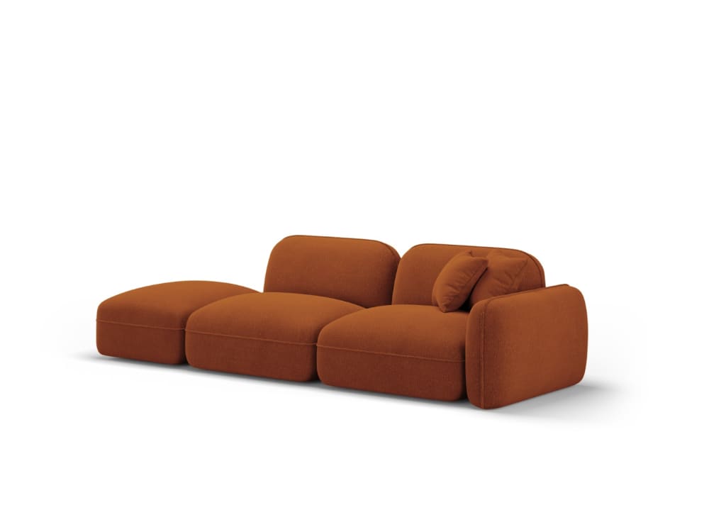 Canapé modulable gauche 3 places en velours terracotta - Maisons du Monde