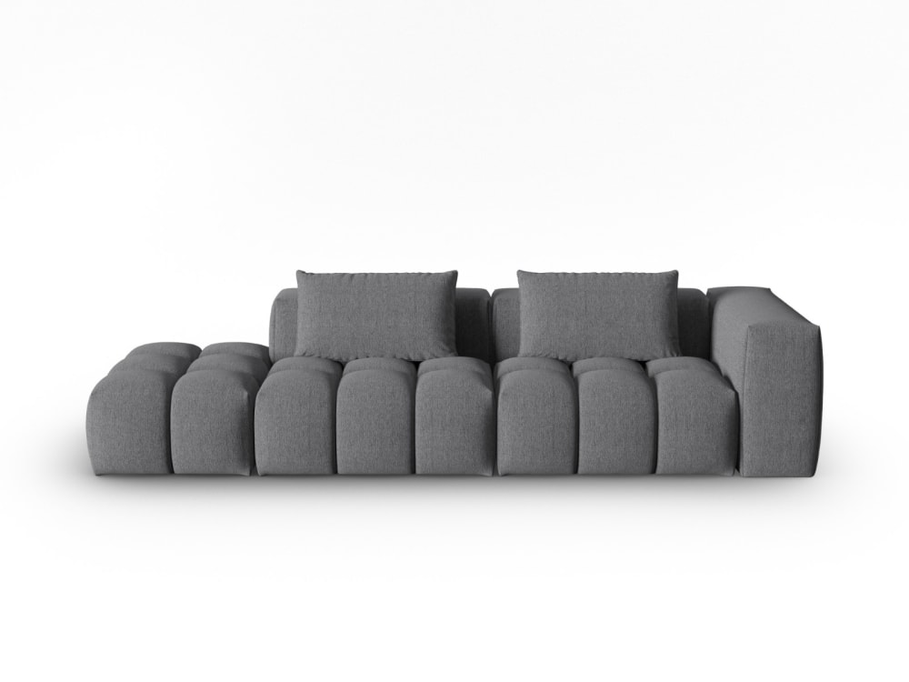 Canapé modulable gauche 3 places en tissu structurel gris