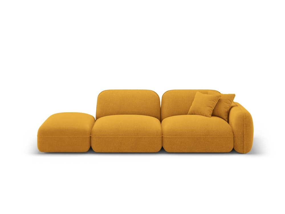 Canapé modulable gauche - velours moutarde