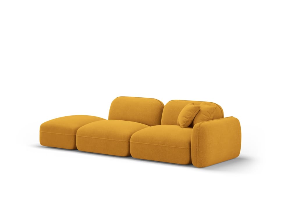 Canapé modulable gauche 3 places en velours moutarde - Maisons du Monde