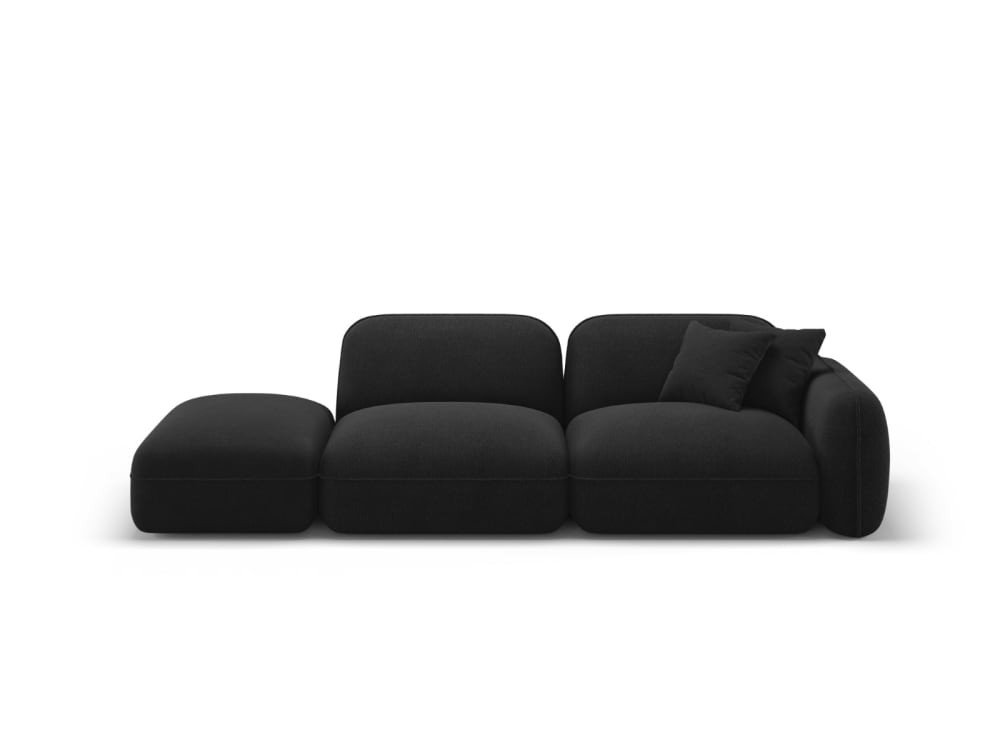 Canapé modulable gauche - places velours anthracite