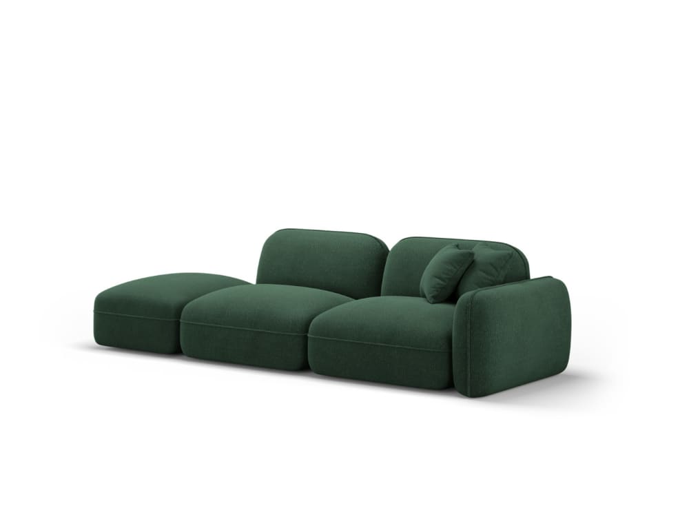 Canapé modulable gauche 3 places en velours vert - Maisons du Monde