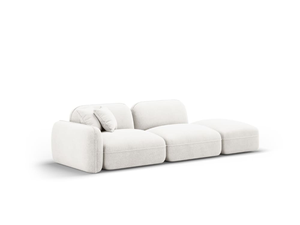 Canapé modulable droit 3 places en velours ivoire - Maisons du Monde