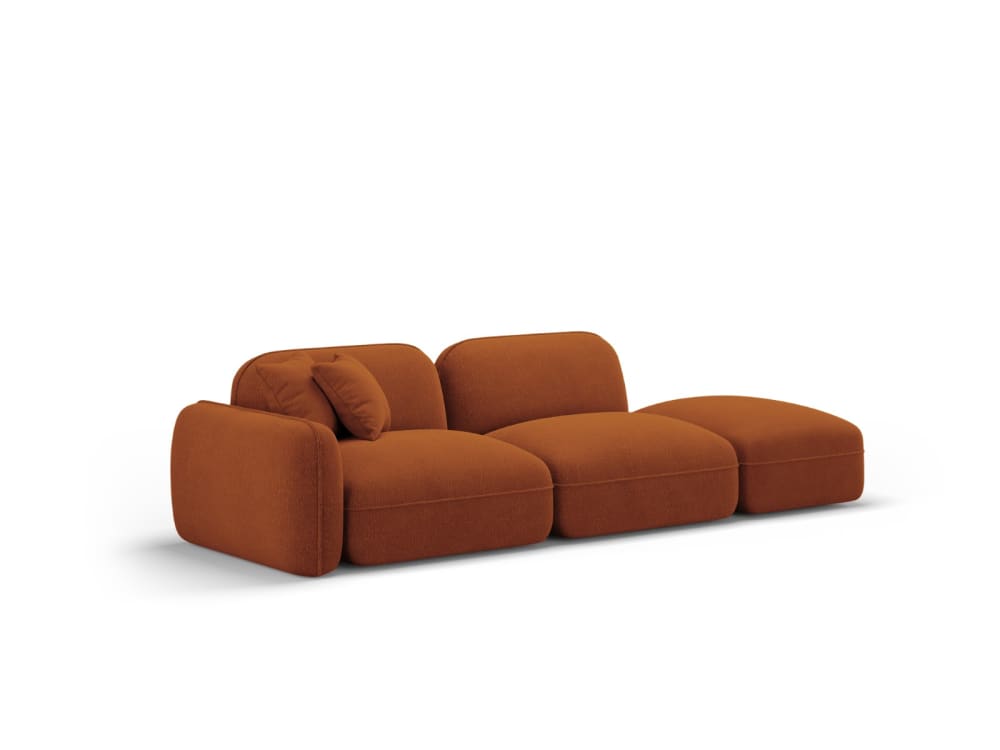 Canapé modulable droit 3 places en velours terracotta - Maisons du Monde