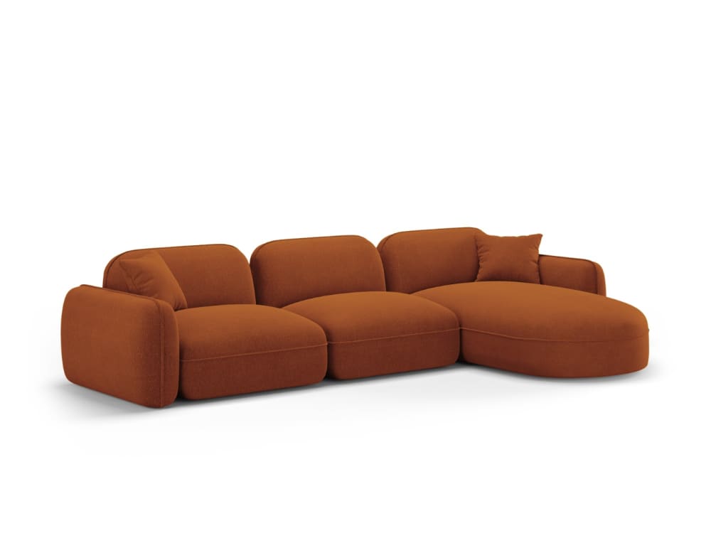 Canapé d'angle droit modulable 4 places en velours terracotta - Maisons du Monde