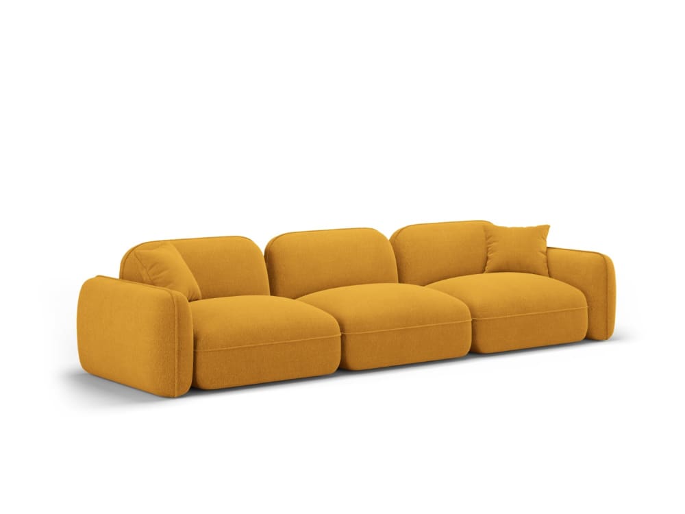Canapé modulable 4 places en velours moutarde - Maisons du Monde