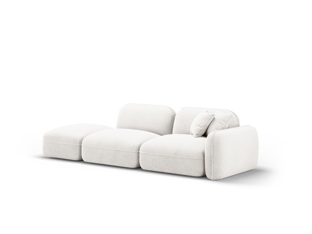 Canapé modulable gauche 3 places en velours ivoire - Maisons du Monde