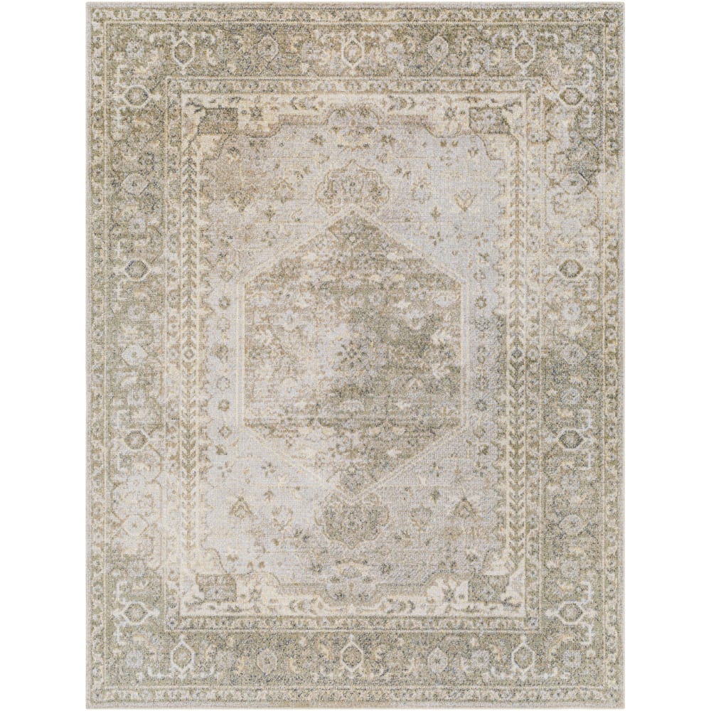 Tapis vintage lavable en machine vert/brun 200x275 - Maisons du Monde